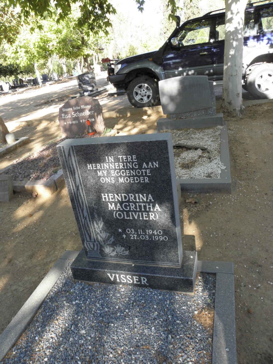 VISSER Hendrina Magritha nee OLIVIER 1940-1990
