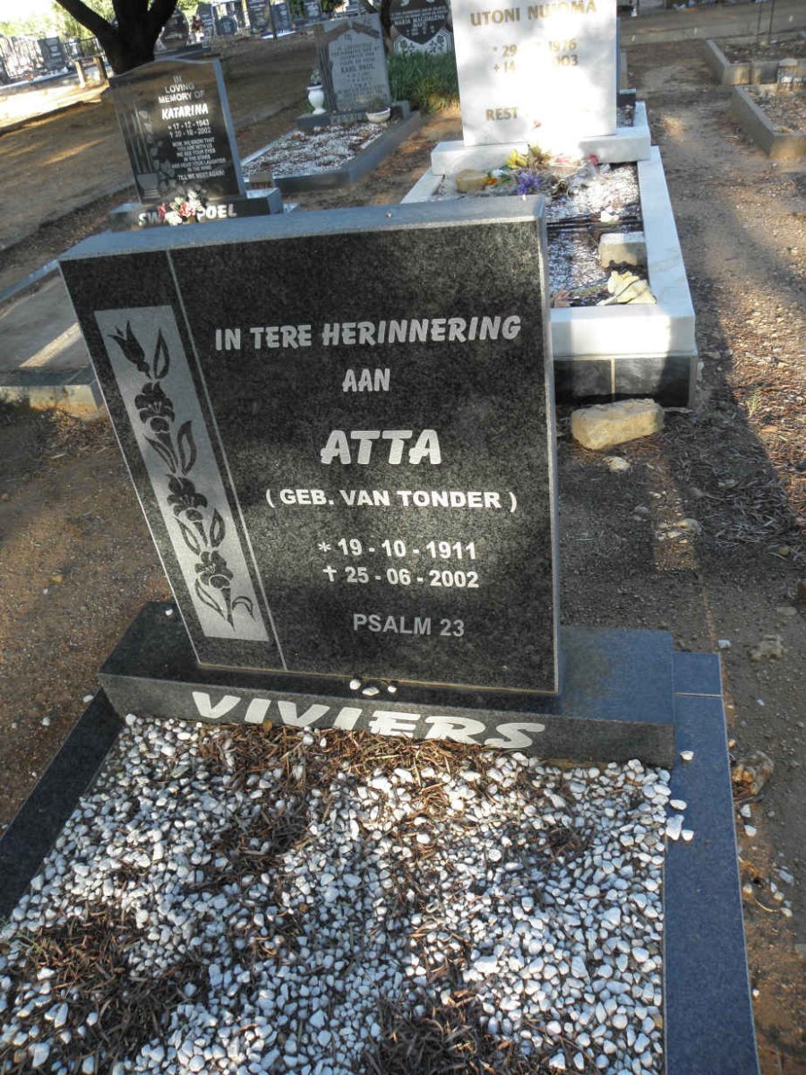 VIVIERS Atta nee VAN TONDER 1911-2002