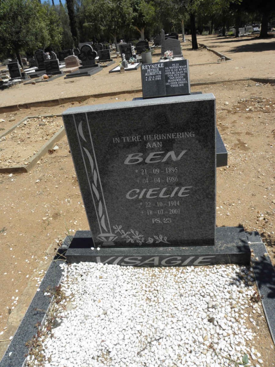 VISAGIE Ben 1895-1986 &amp; Cielie 1914-2001