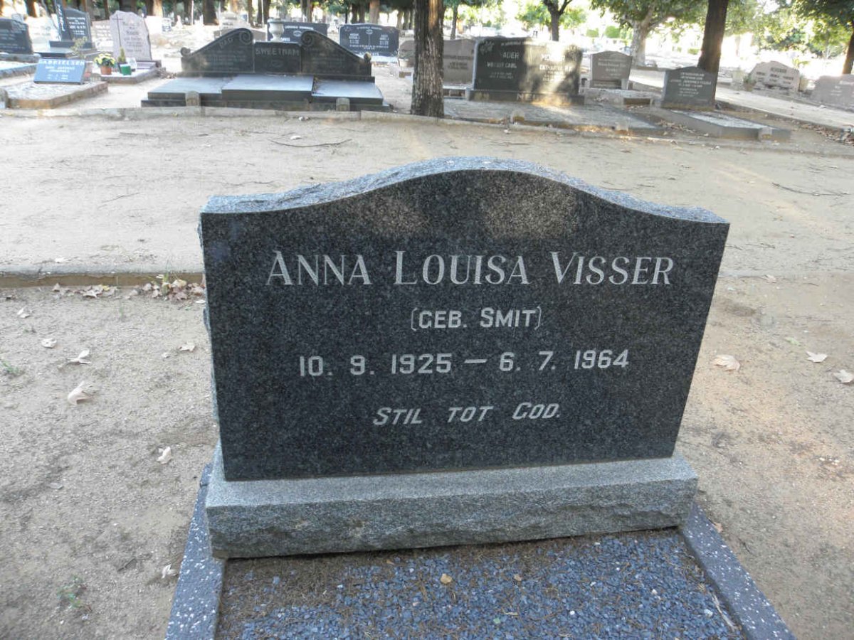 VISSER Anna Louisa nee SMIT 1925-1964
