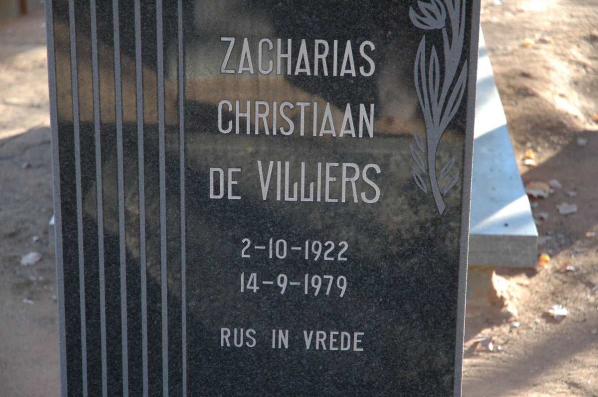 VILLIERS Zacharias Christiaan, de 1922-1979