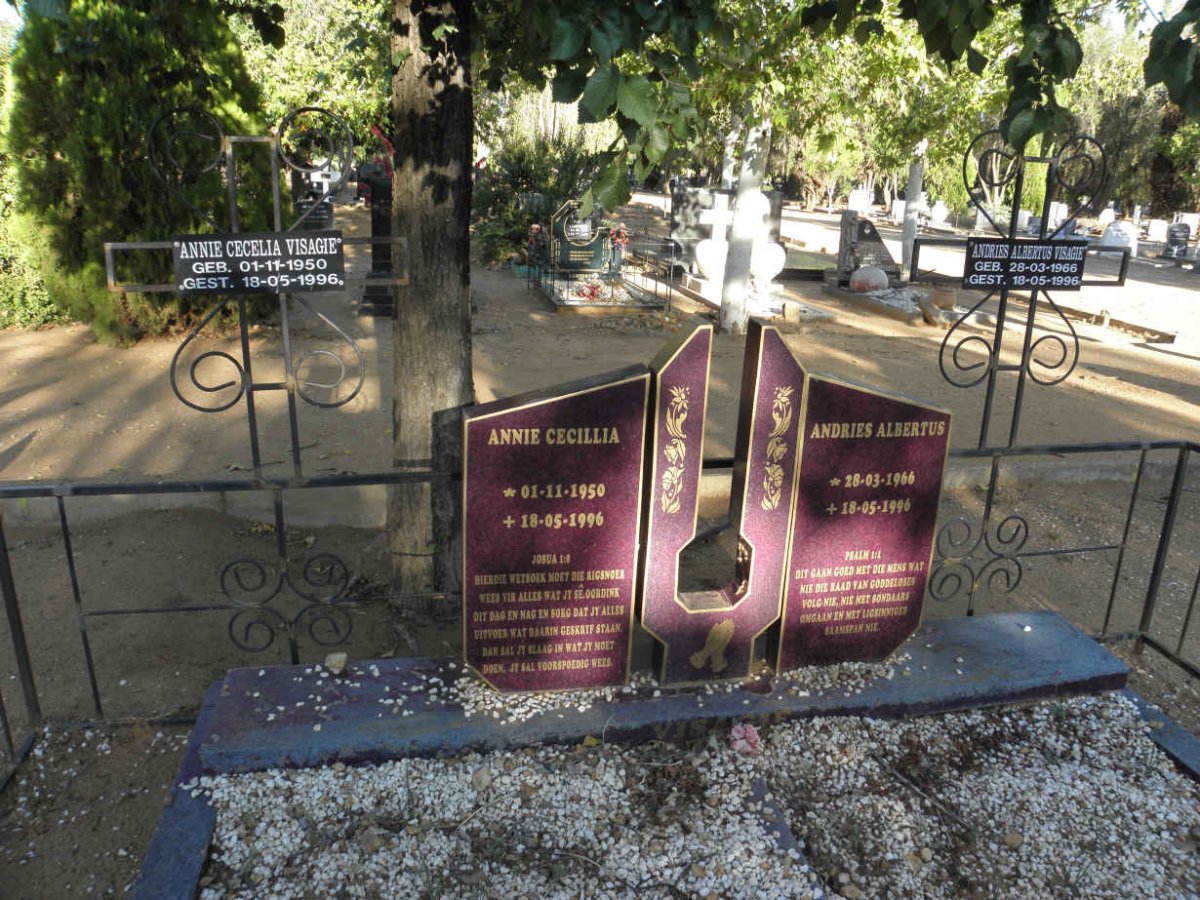 VISAGIE Andries Albertus 1966-1996 &amp; Annie Cecelia 1950-1996