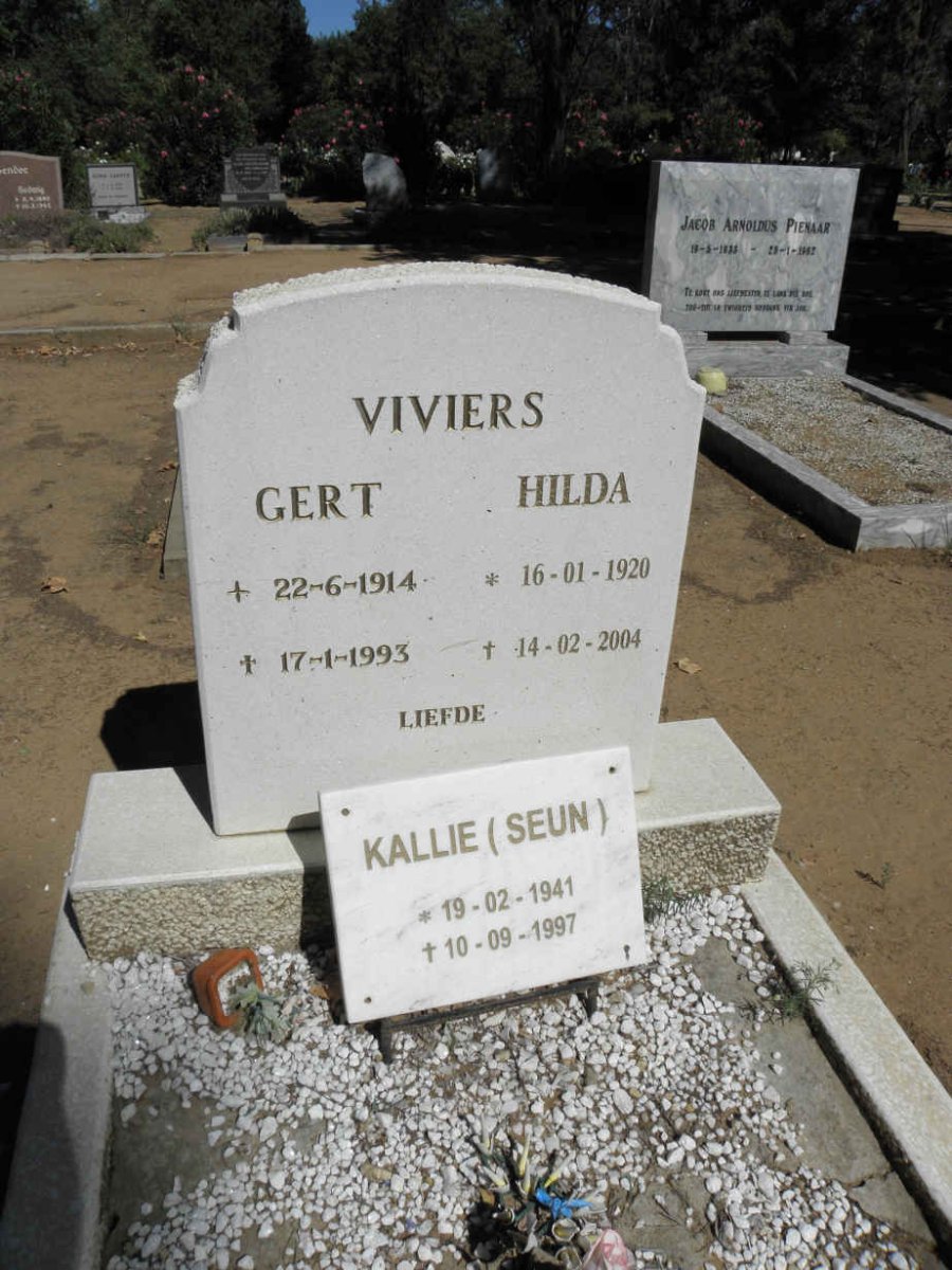 VIVIERS Gert 1914-1993 &amp; Hilda 1920-2004 :: VIVIERS Kallie 1941-1997