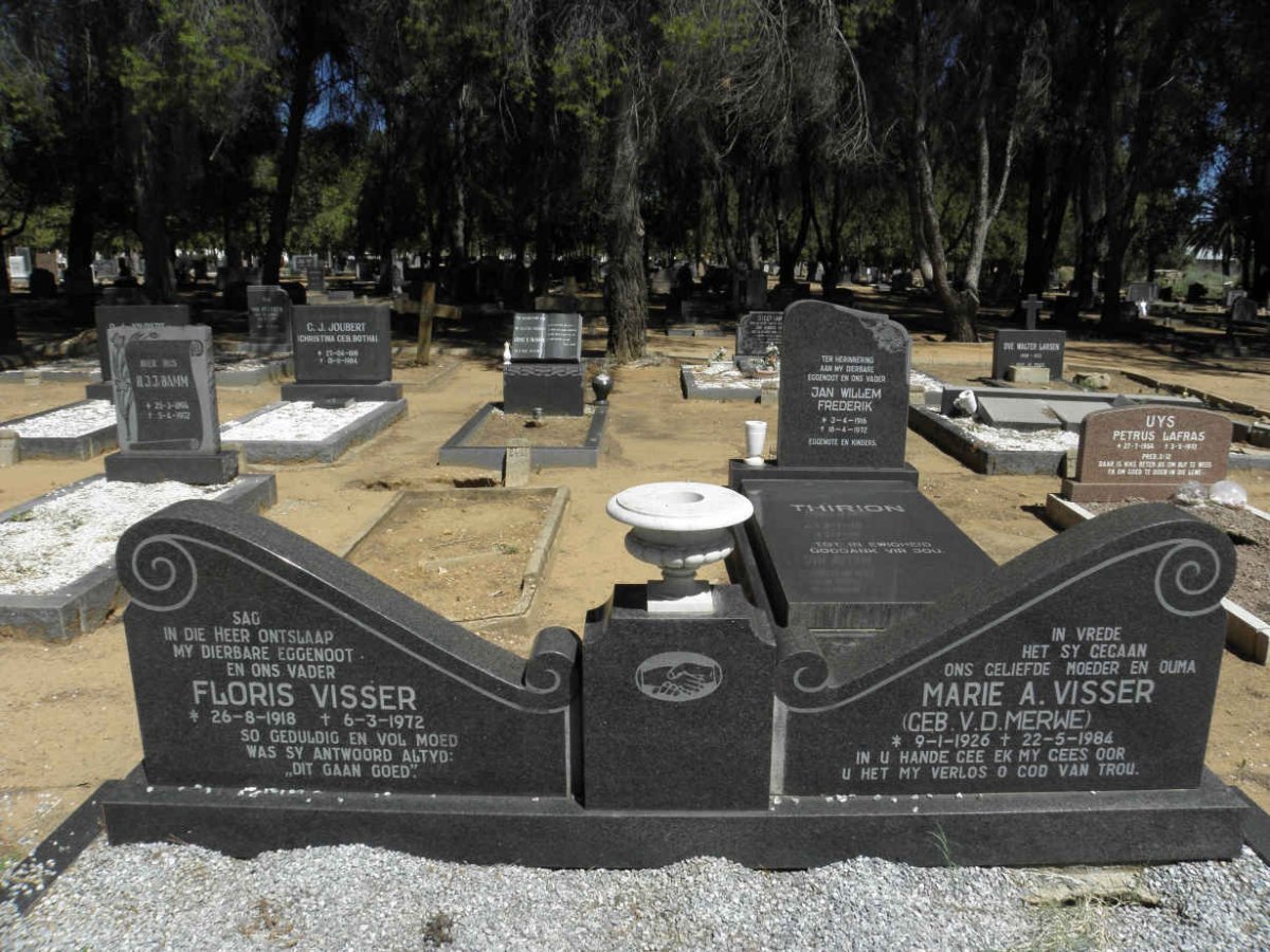VISSER Floris 1918-1972 & Marie A. V.D. MERWE 1926-1984