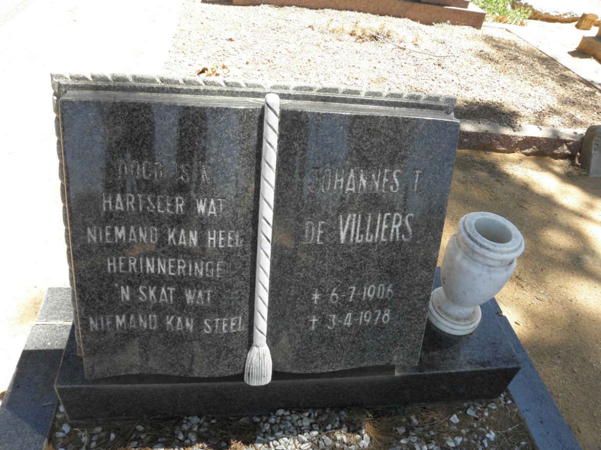 VILLIERS Johannes T., de 1906-1978
