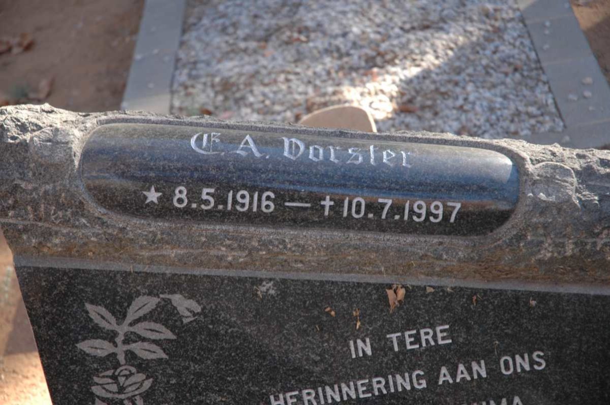 VORSTER E.A. 1916-1997