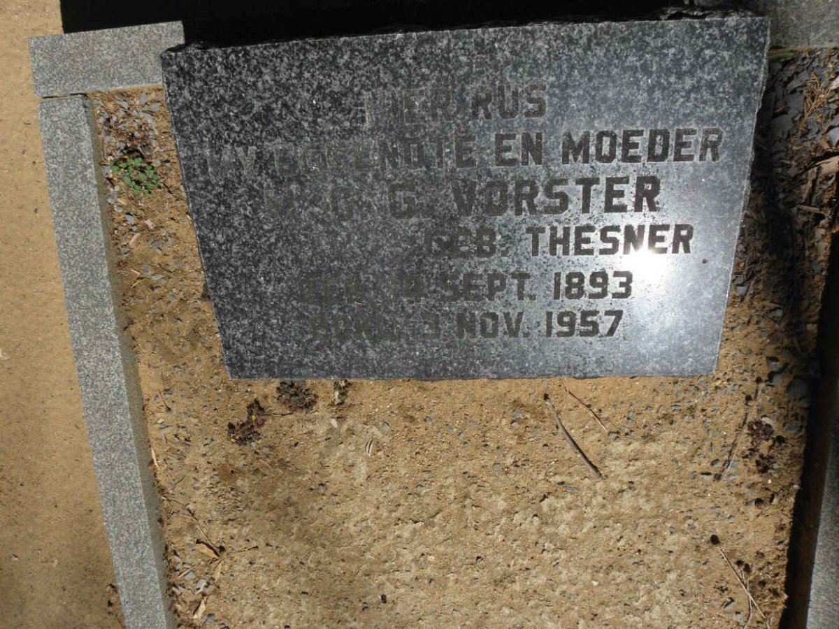 VORSTER M.C.G. nee THESNER 1893-1957