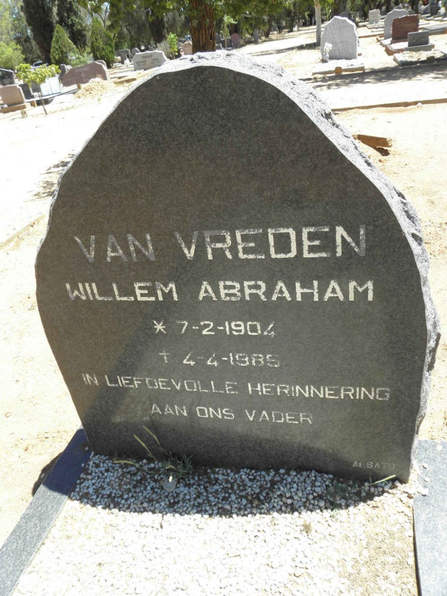 VREDEN Willem Abraham, van 1904-1985
