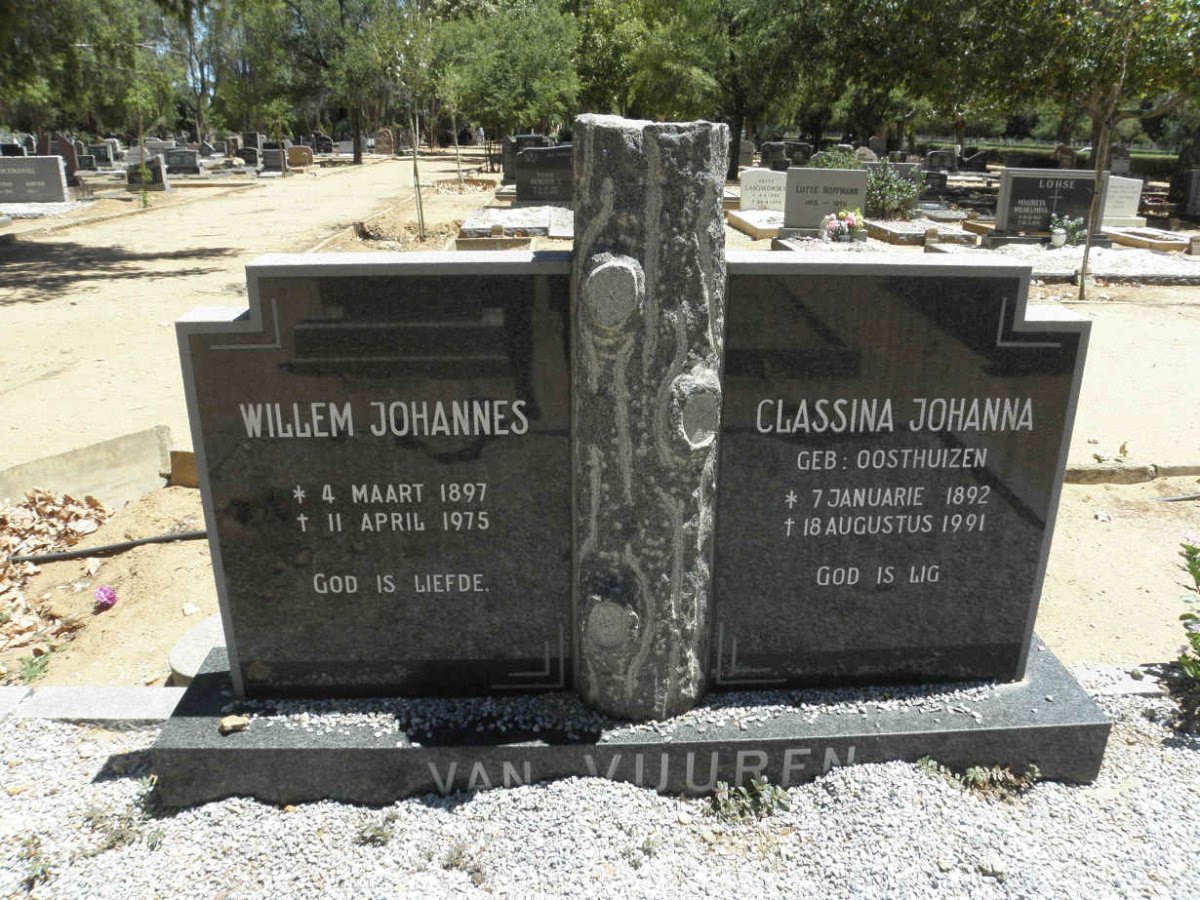 VUUREN Willem Johannes, van 1897-1975 &amp; Classina Johanna OOSTHUIZEN 1892-1991
