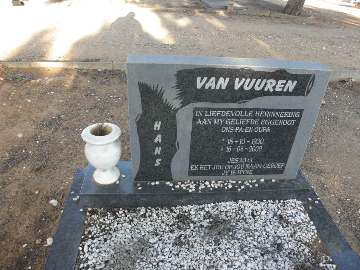 VUUREN Hans, van 1930-2000