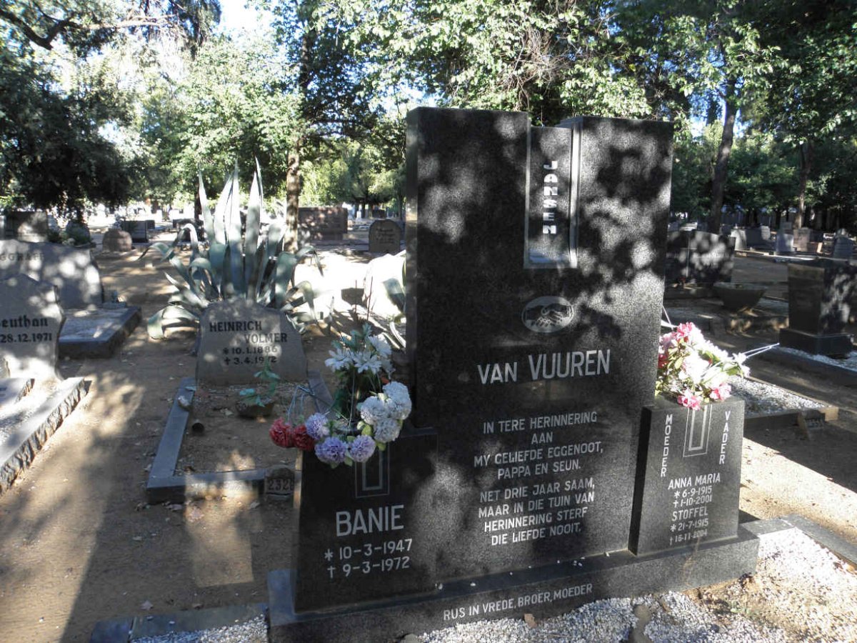VUUREN Stoffel, Jansen van 1915-2004 &amp; Anna Maria 1915-2001 :: JANSEN VAN VUUREN Banie 1947-1972