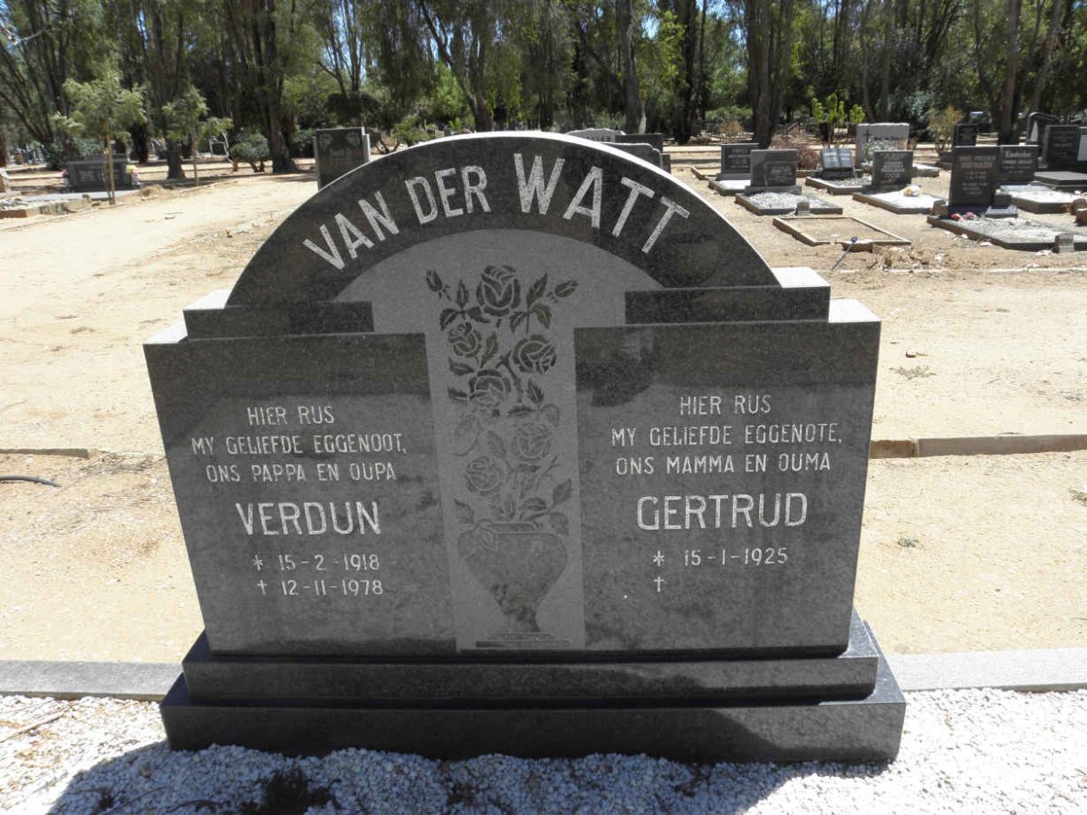 WATT Verdun, van der 1918-1978 &amp; Gertrud 1925-