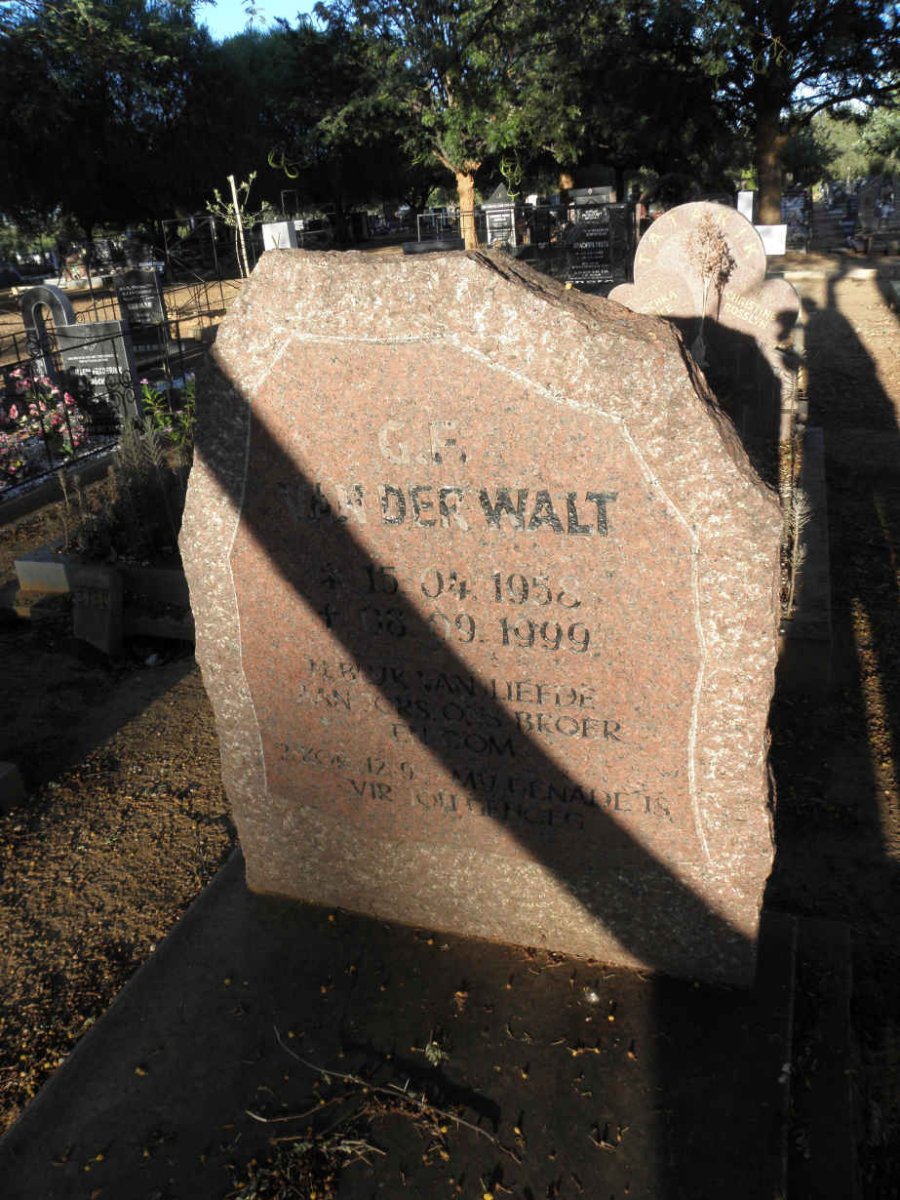 WALT G.F., van der 1958-1999