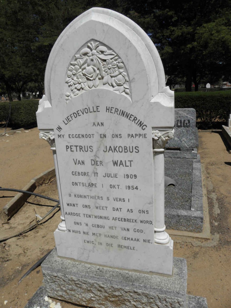 WALT Petrus Jakobus, van der 1909-1954
