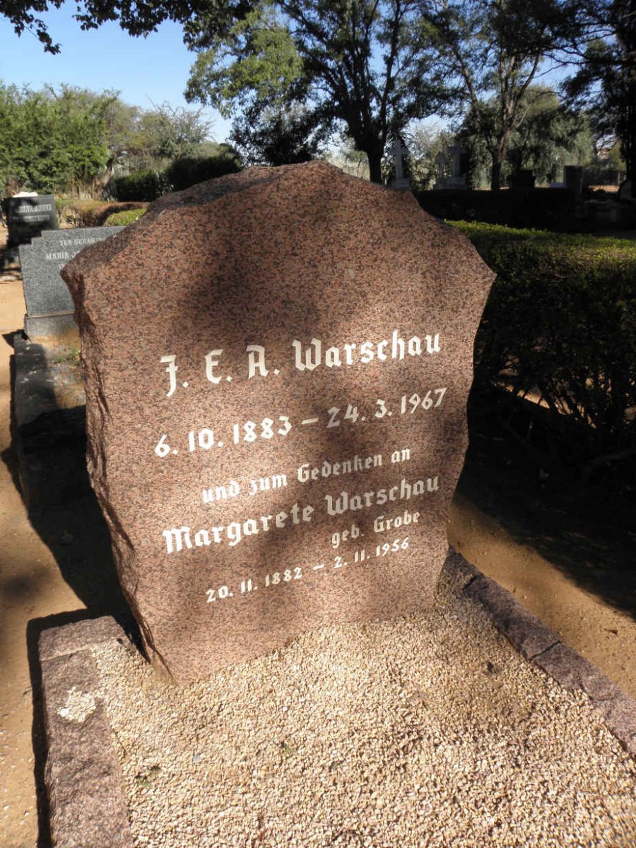 WARSCHAU F.E.A. 1883-1967 &amp; Margarete GROBE 1882-1956