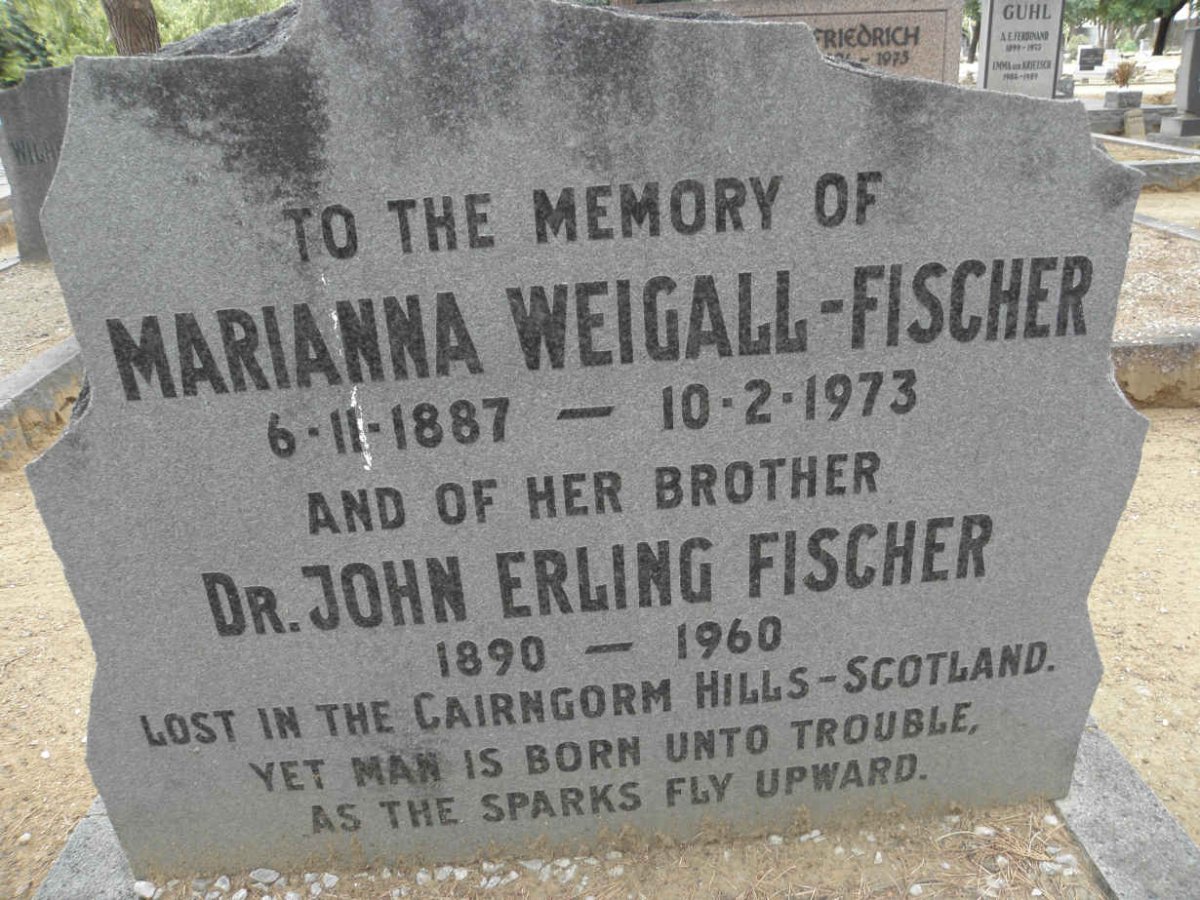 WEIGALL Marianna nee FISCHER 1887-1973 :: FISCHER John Erling 1890-1960