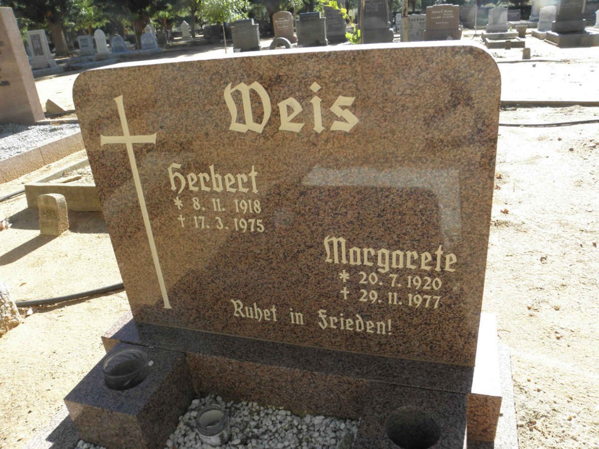 WEIS Herbert 1918-1975 &amp; Margarete 1920-1977
