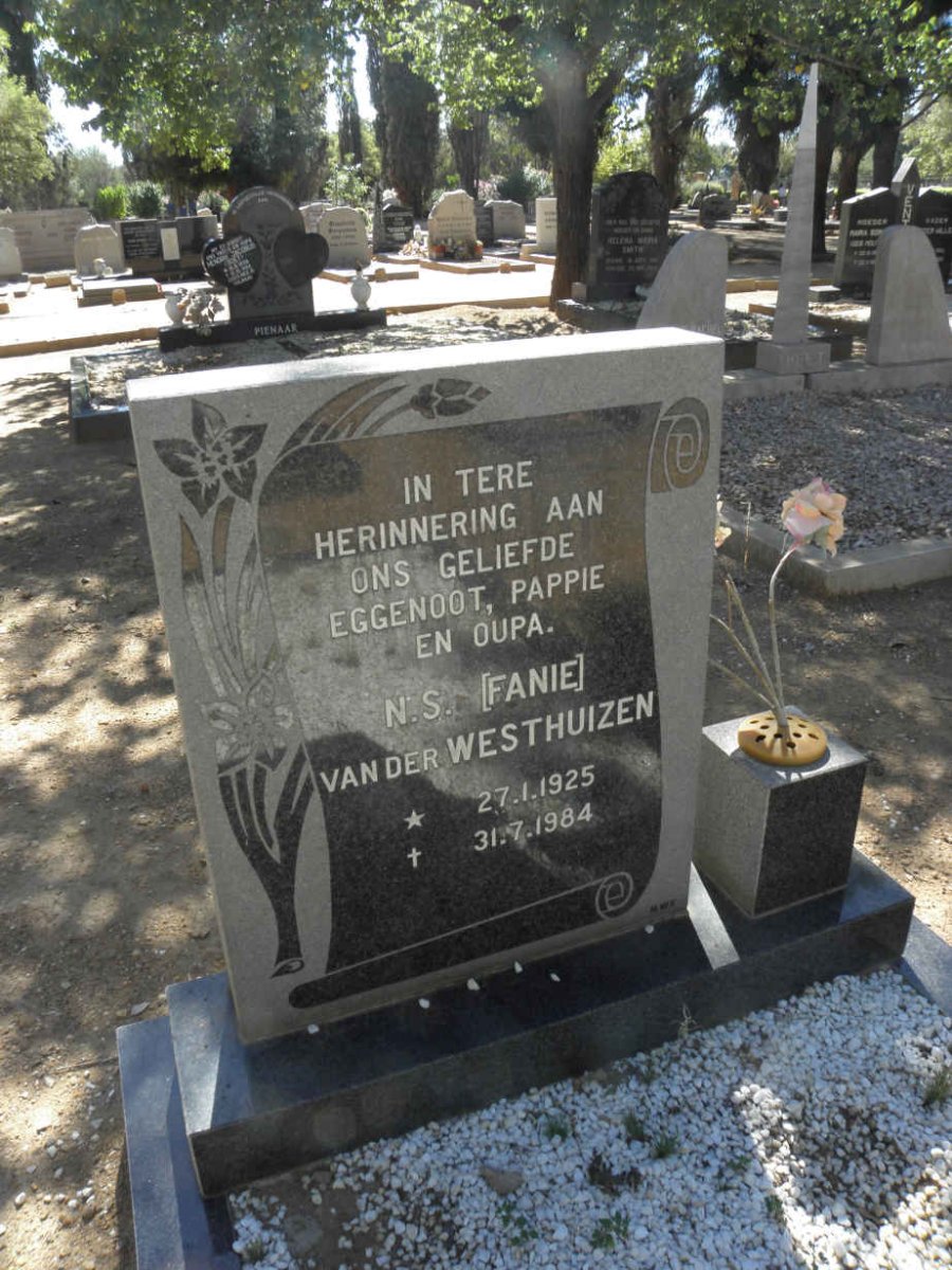 WESTHUIZEN N.S., van der 1925-1984