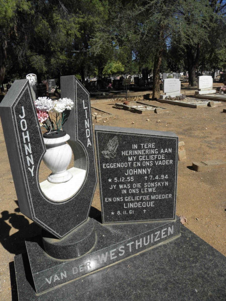 WESTHUIZEN Johnny, van der 1955-1994 &amp; Lindeque 1961-