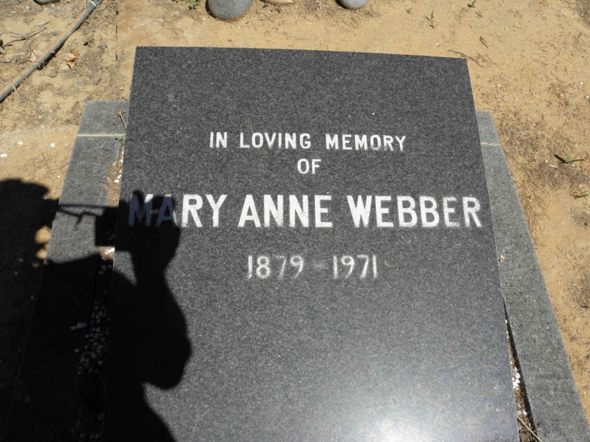 WEBBER Mary Anne 1879-1971