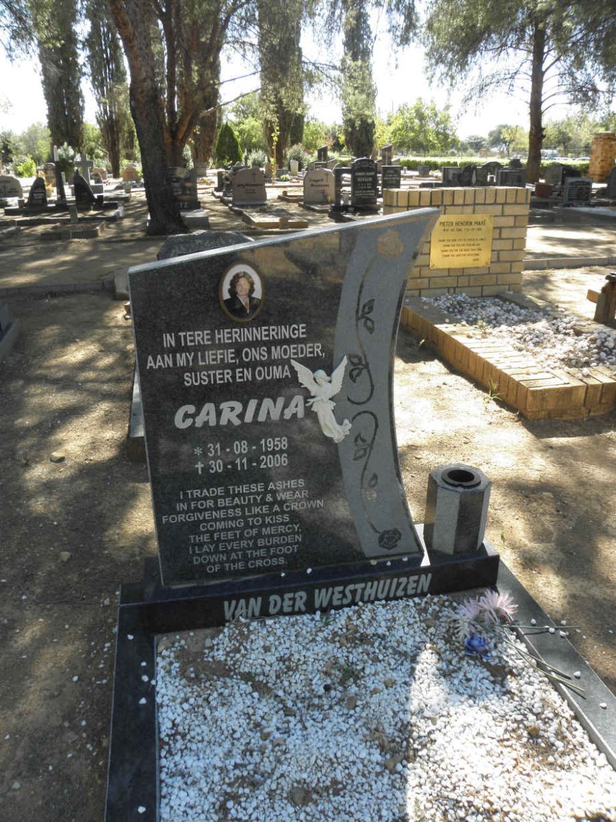 WESTHUIZEN Carina, van der 1958-2006