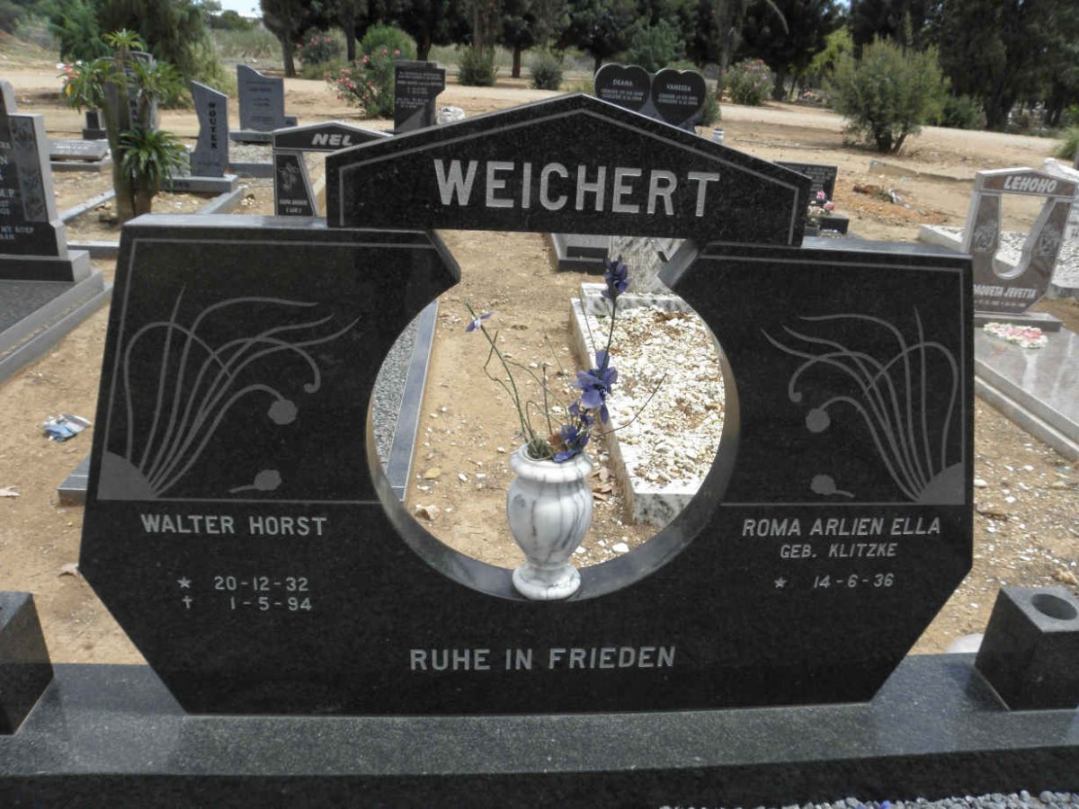 WEICHERT Walter Horst 1932-1994 &amp; Roma Arlien Ella KLITZKE 1936-