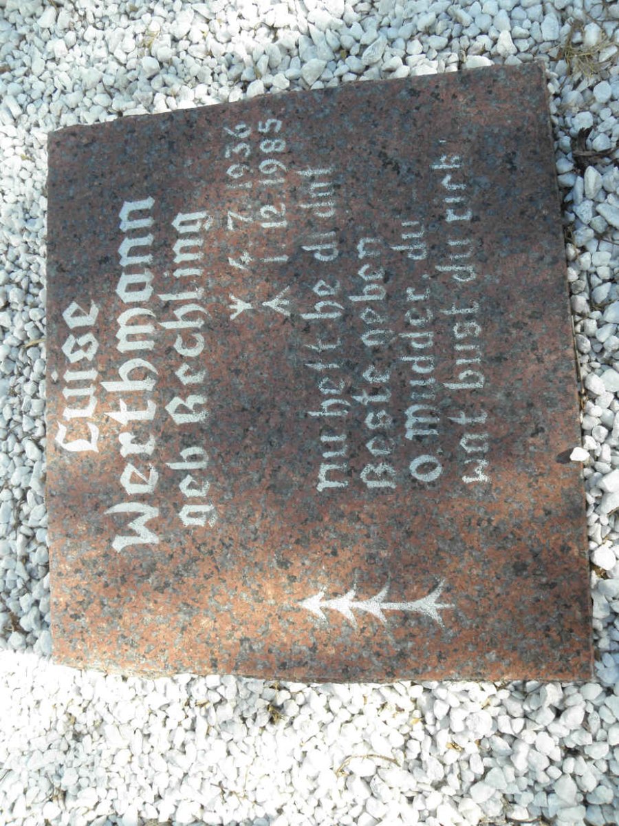 WERTHMANN Luise nee RECHLING 1936-1985