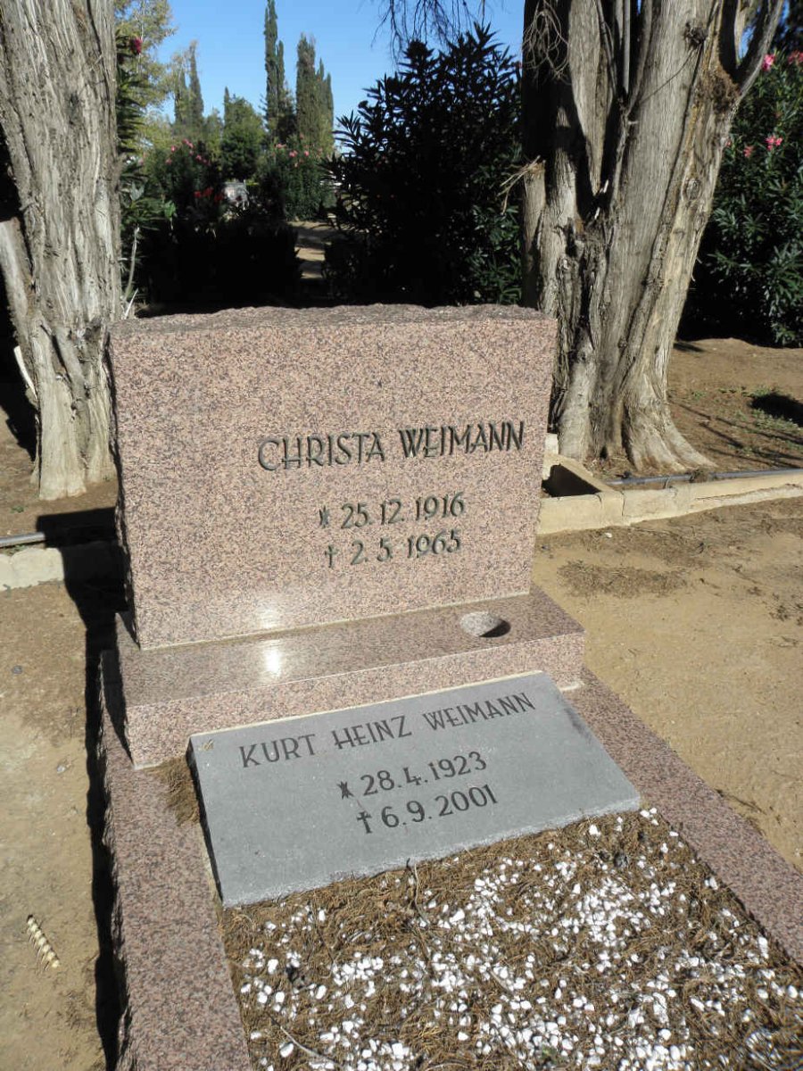 WEIMANN Kurt Heinz 1923-2001 :: WEIMANN Christa 1916-1965