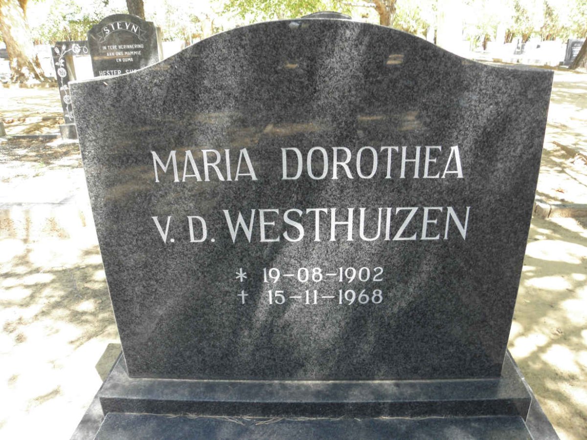 WESTHUIZEN Maria Dorothea, v.d. 1902-1968