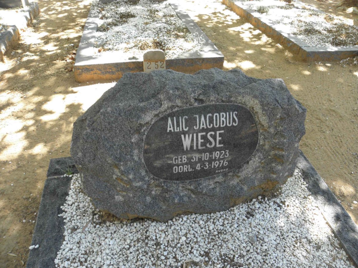 WIESE Alic Jacobus 1923-1976