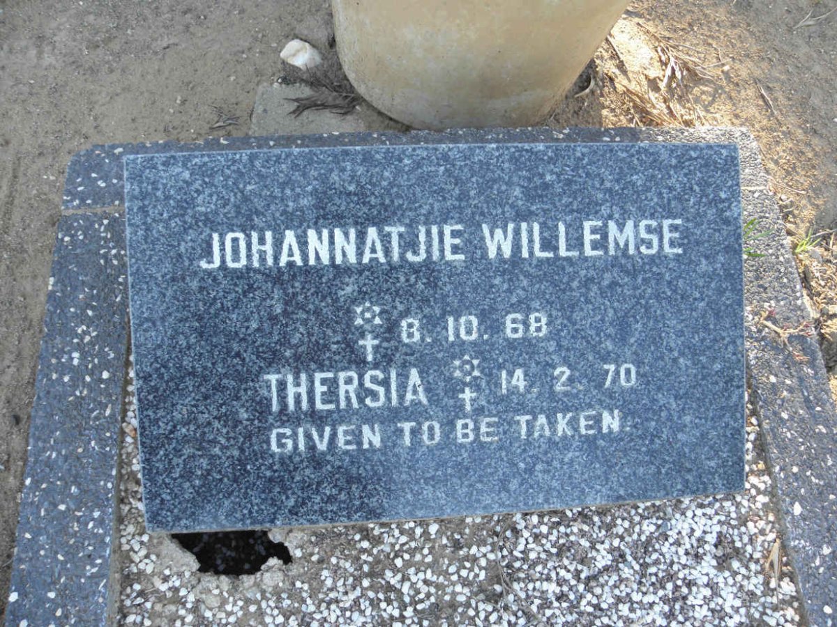 WILLEMSE Johannatjie 1968-1968 :: WILLEMSE Thersia 1970-1970