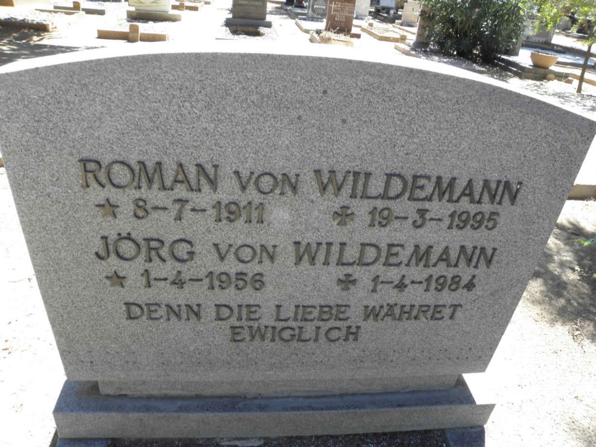 WILDEMANN Roman, von 1911-1995 :: WILDEMANN Jörg, von 1956-1984