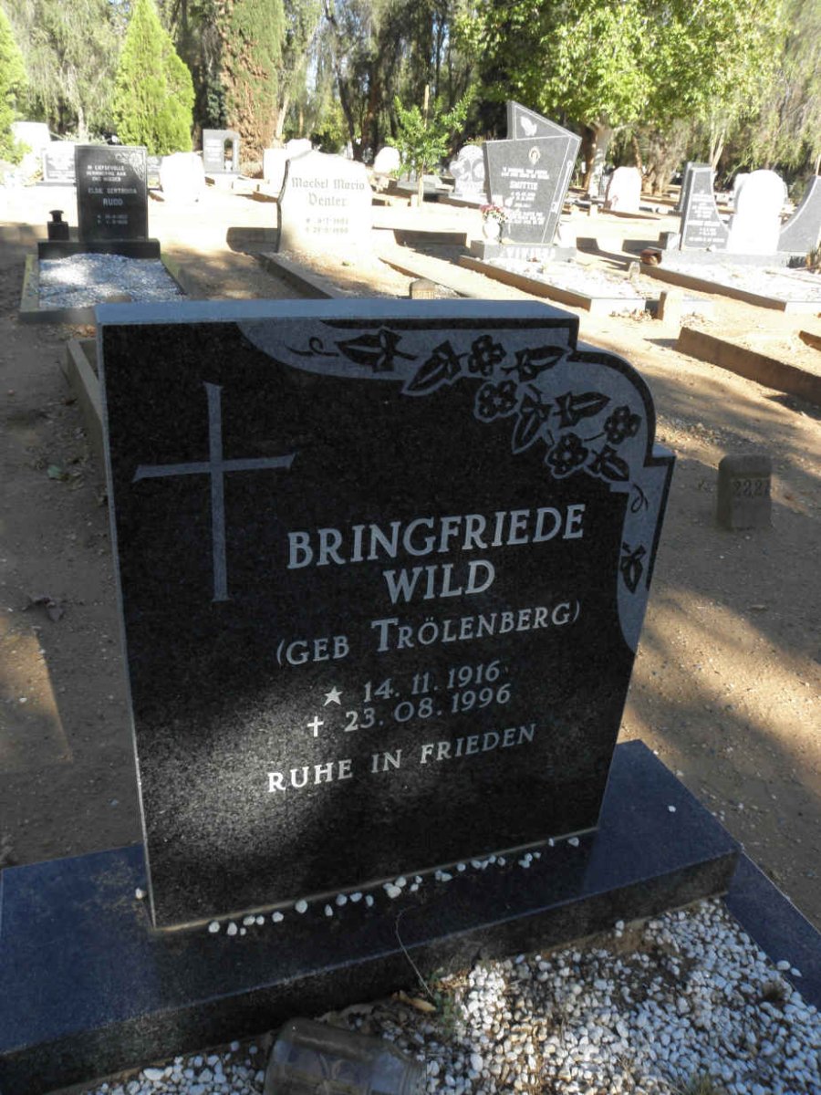 WILD Bringfriede nee TRÖLENBERG 1916-1996