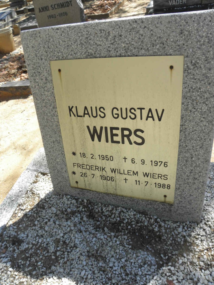 WIERS Klaus Gustav 1950-1976 :: WIERS Frederik Willem 1906-1988