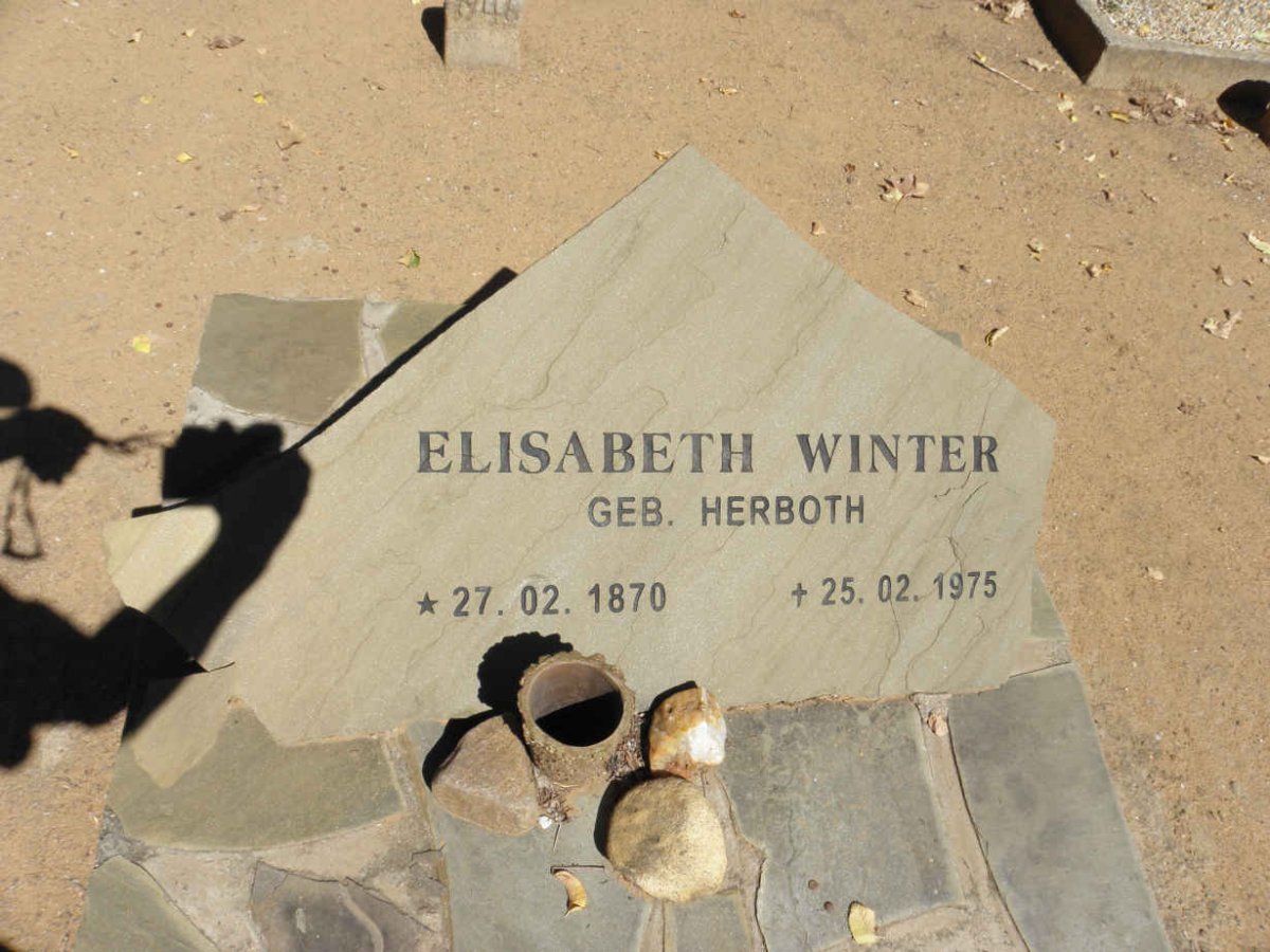 WINTER Elizabeth nee HERBOTH 1870-1975
