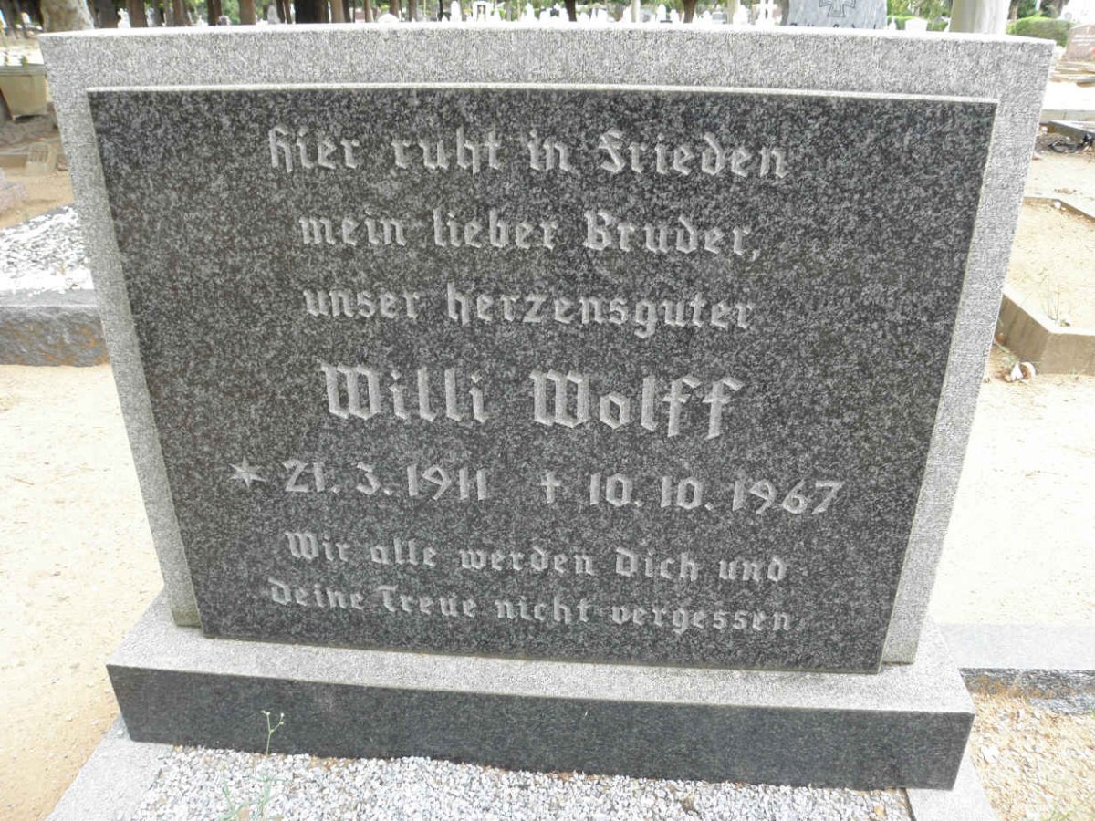 WOLFF Willi 1911-1967 :: WOLFF Emma 1886-1966