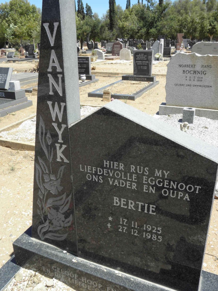 WYK Bertie, van 1925-1985