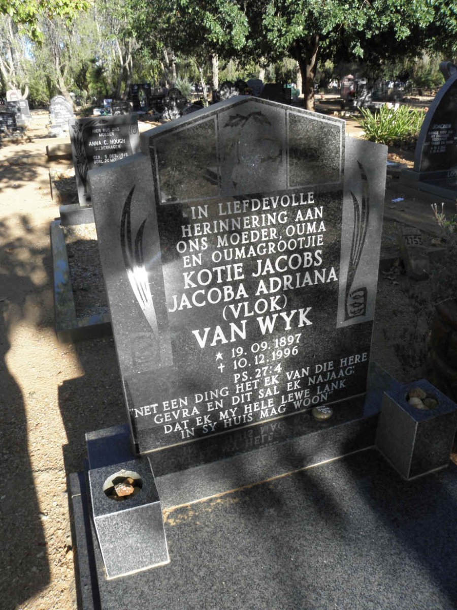 WYK Kotie Jacobs Jacoba Adriana, van nee VLOK 1897-1996