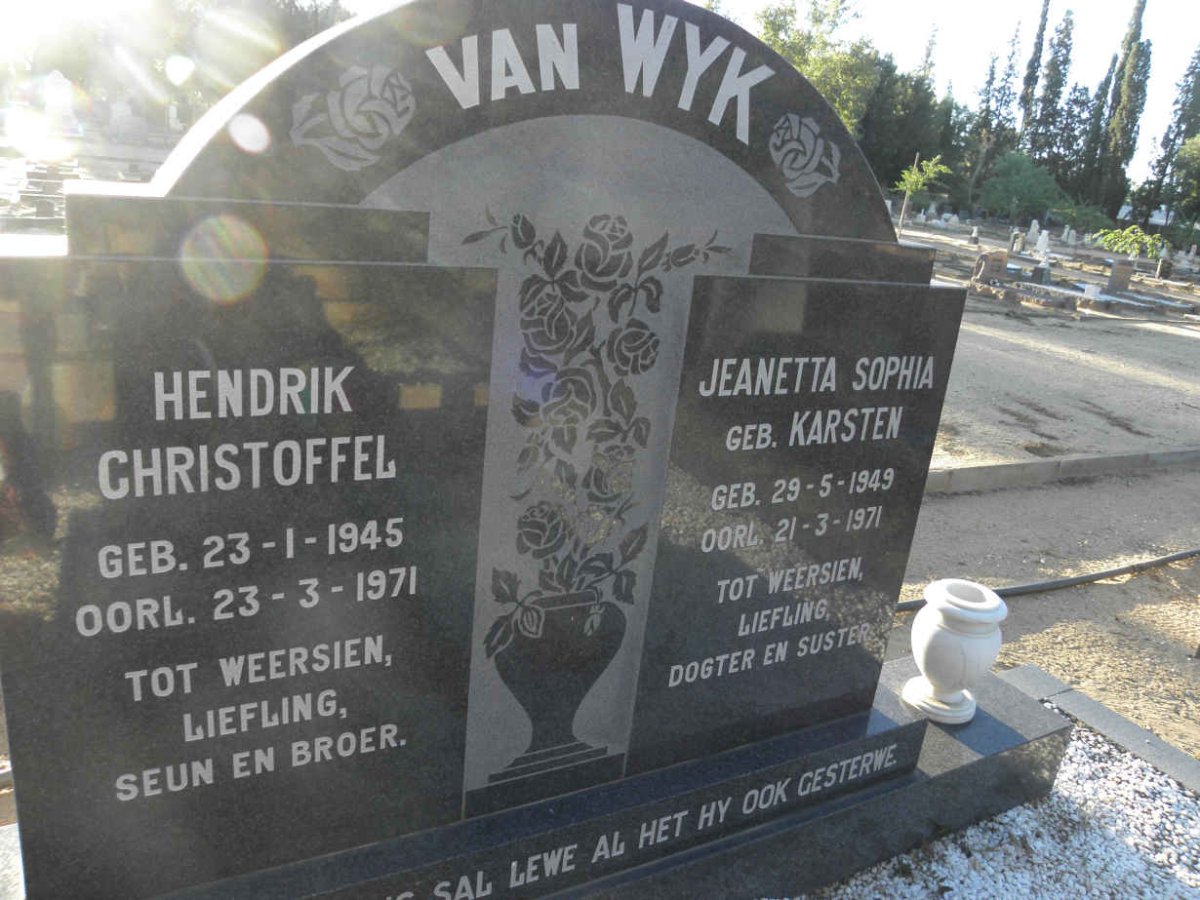 WYK Hendrik Christoffel 1945-1971 &amp; Jeanetta Sophia KARSTEN 1949-1971