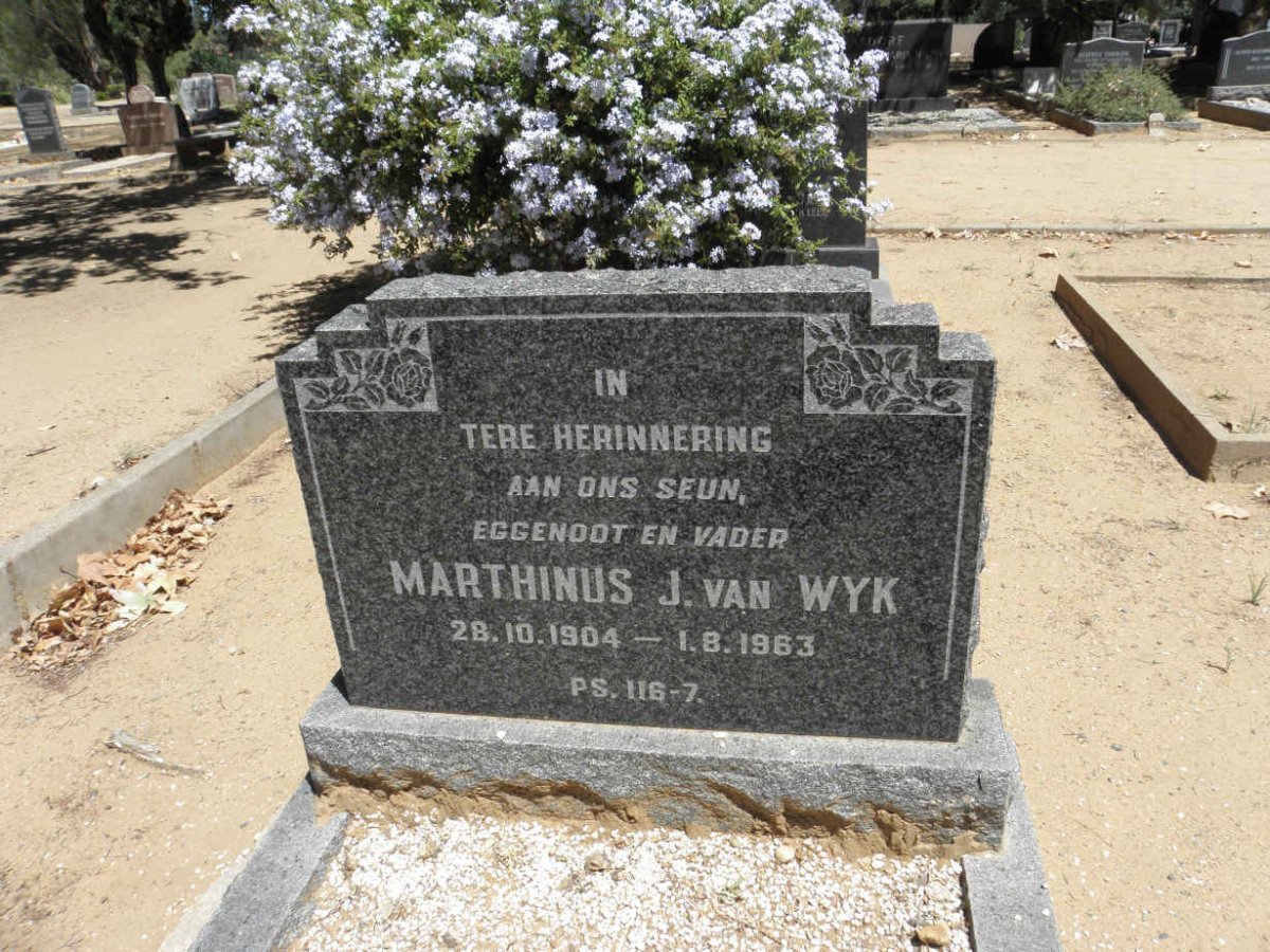 WYK Marthinus J., van 1904-1963