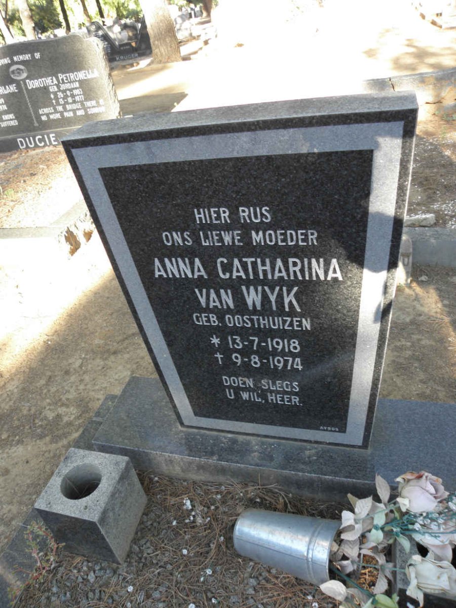 WYK Anna Catharina, van nee OOSTHUIZEN 1918-1974