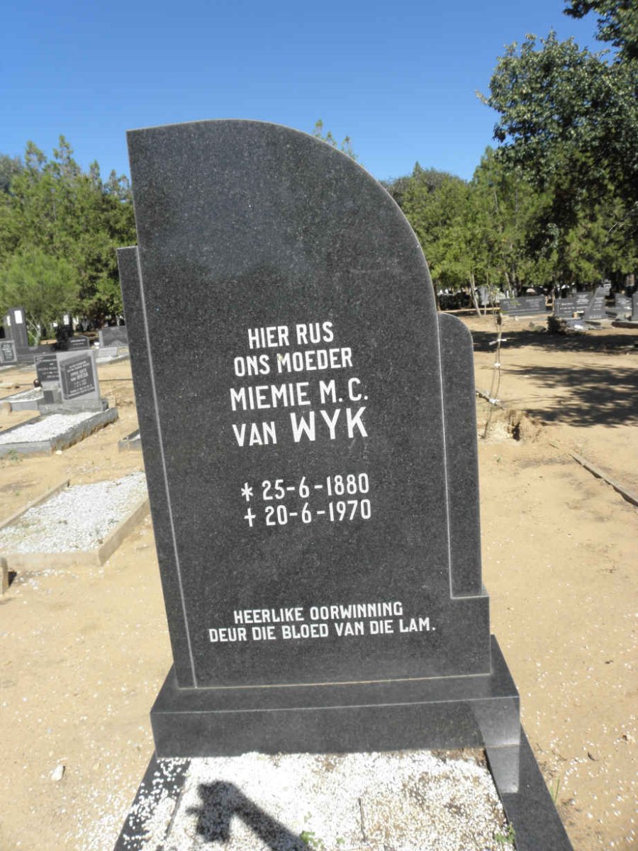 WYK Miemie M.C., van 1880-1970