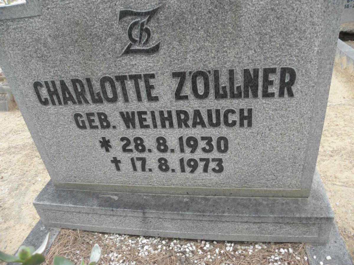ZÖLLNER Charlotte nee WEIHRAUCH 1930-1973