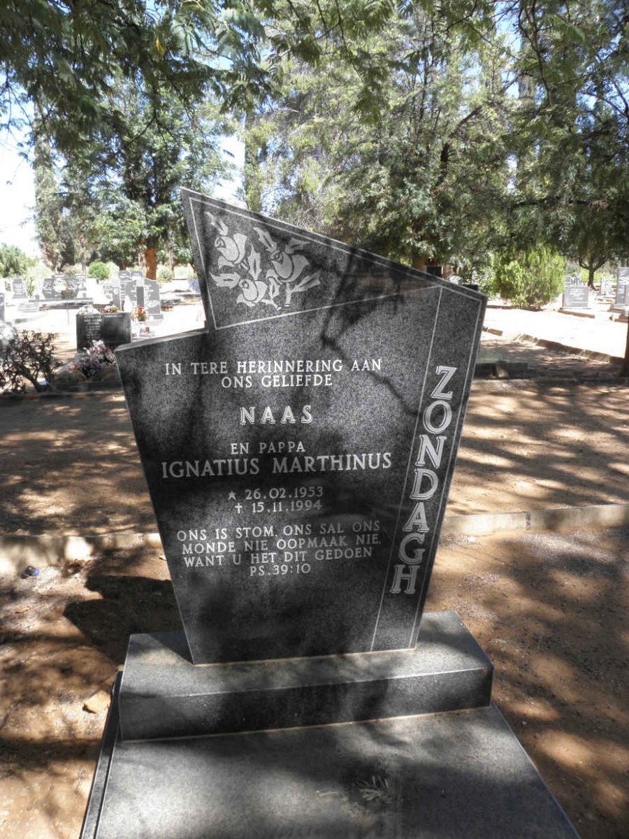 ZONDAGH Ignatius Marthinus 1953-1994