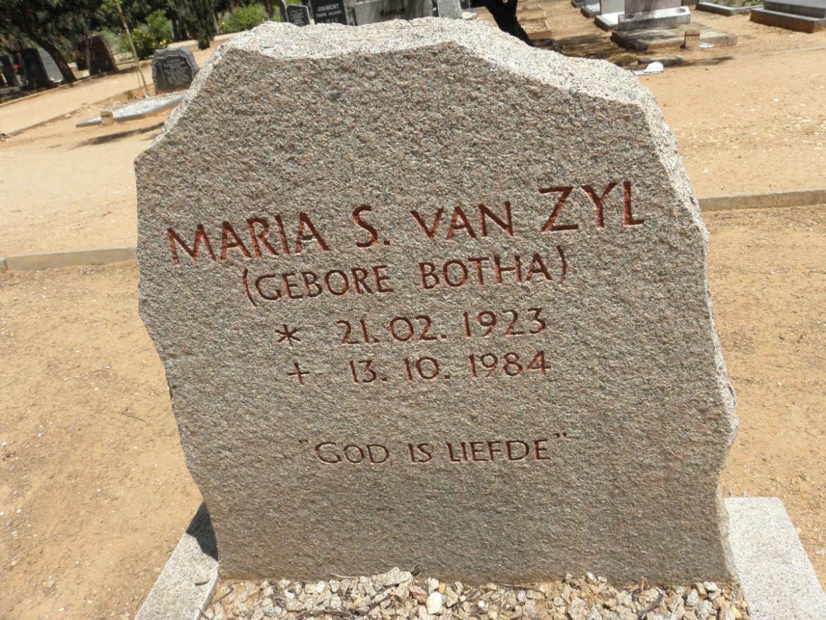 ZYL Maria S., van nee BOTHA 1923-1984