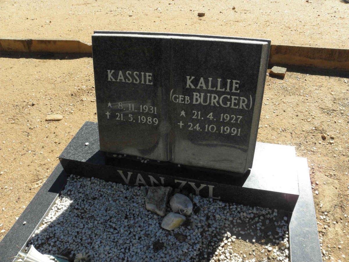 ZYL Kassie, van 1931-1989 &amp; Kallie BURGER 1927-1991