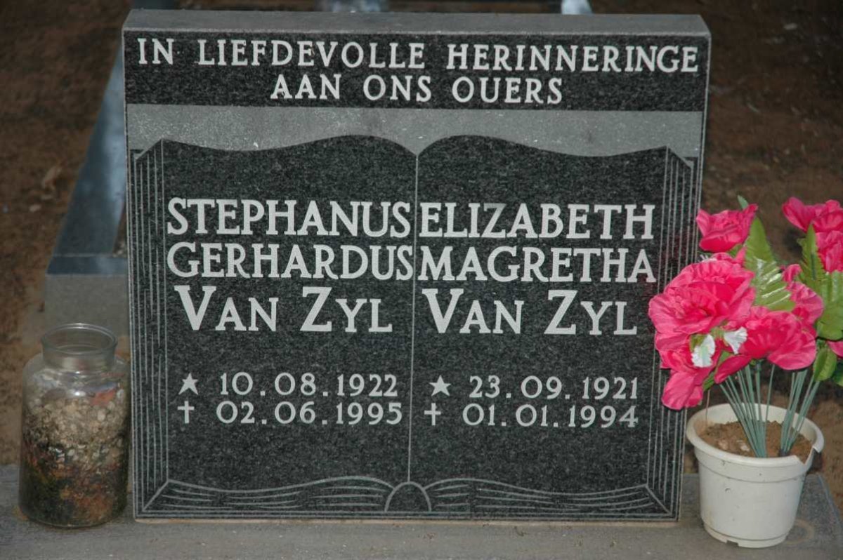 ZYL Stephanus Gerhardus, van 1922-1995 &amp; Elizabeth Magretha 1921-1994