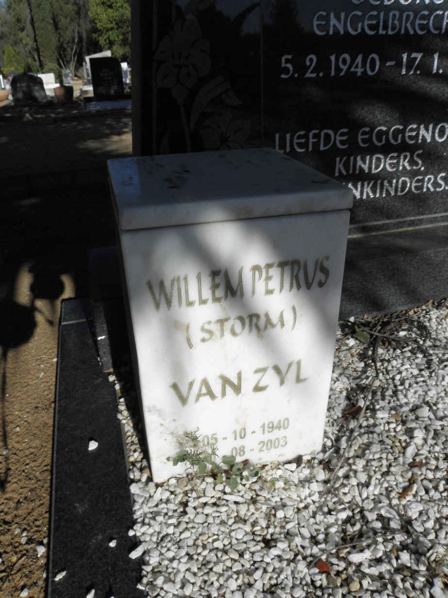ZYL Willem Petrus, van 1940-2003 &amp; Maria Carolina ENGELBRECHT 1940-1991