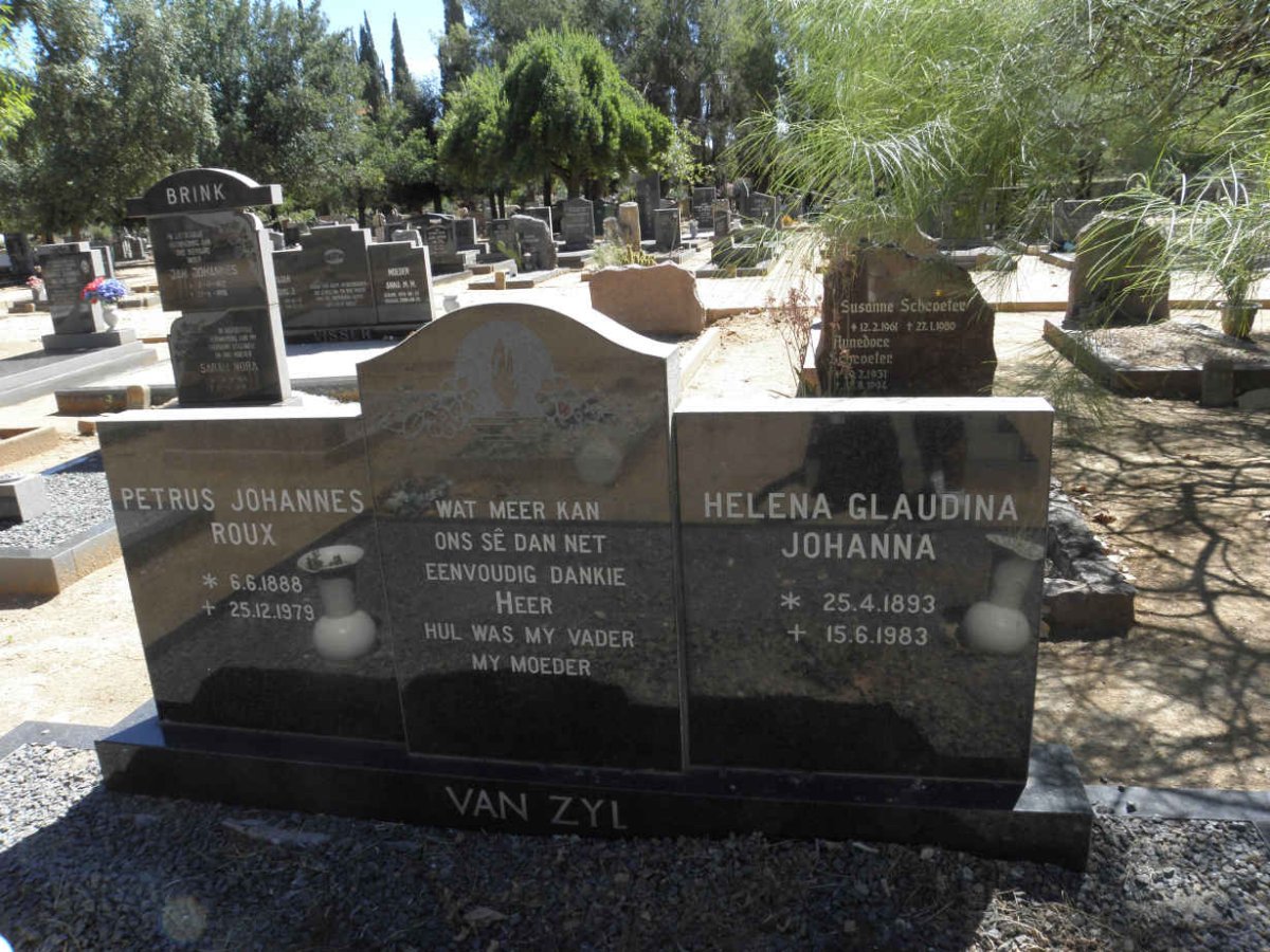 ZYL Petrus Johannes Roux, van 1888-1979 &amp; Helena Glaudina Johanna 1893-1983