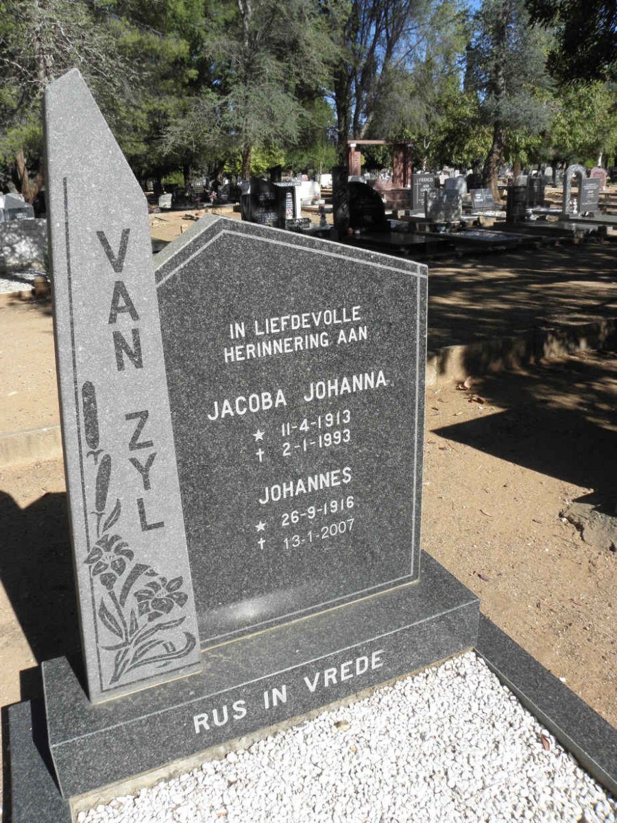 ZYL Johannes, van 1916-2007 &amp; Jacoba Johanna 1913-1993